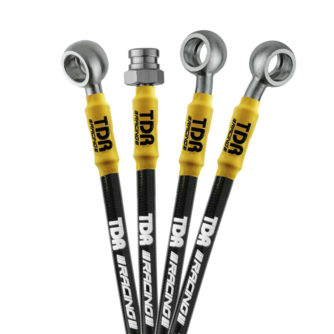 TDR Teflomax Brake Hose For X-Max (ABS) Yellow / Black Carbon