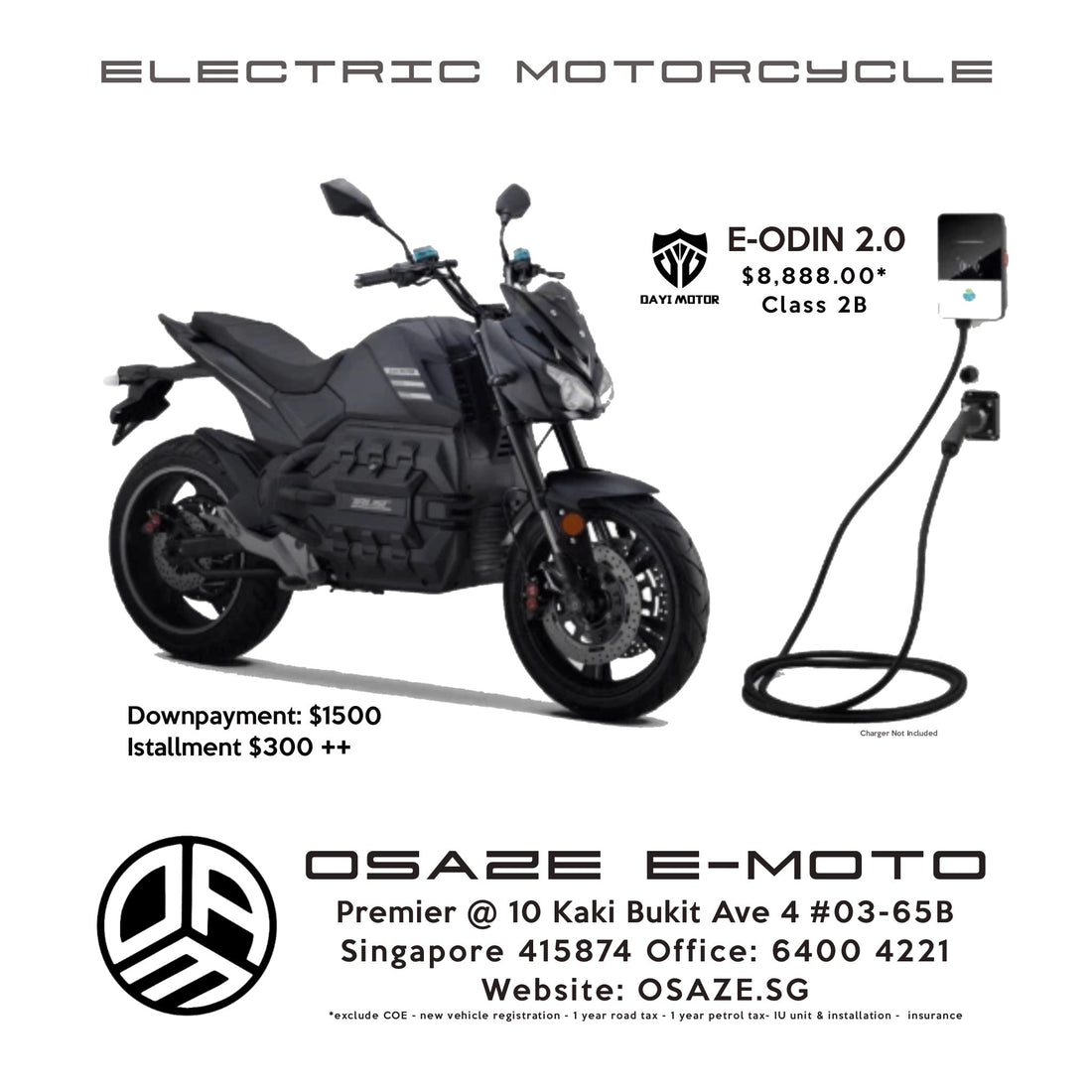 Brand New Electric Motorcycle For Registration