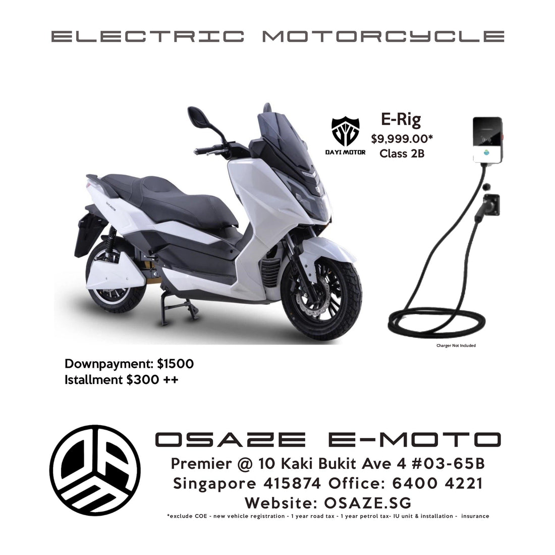 Brand New Electric Motorcycle For Registration