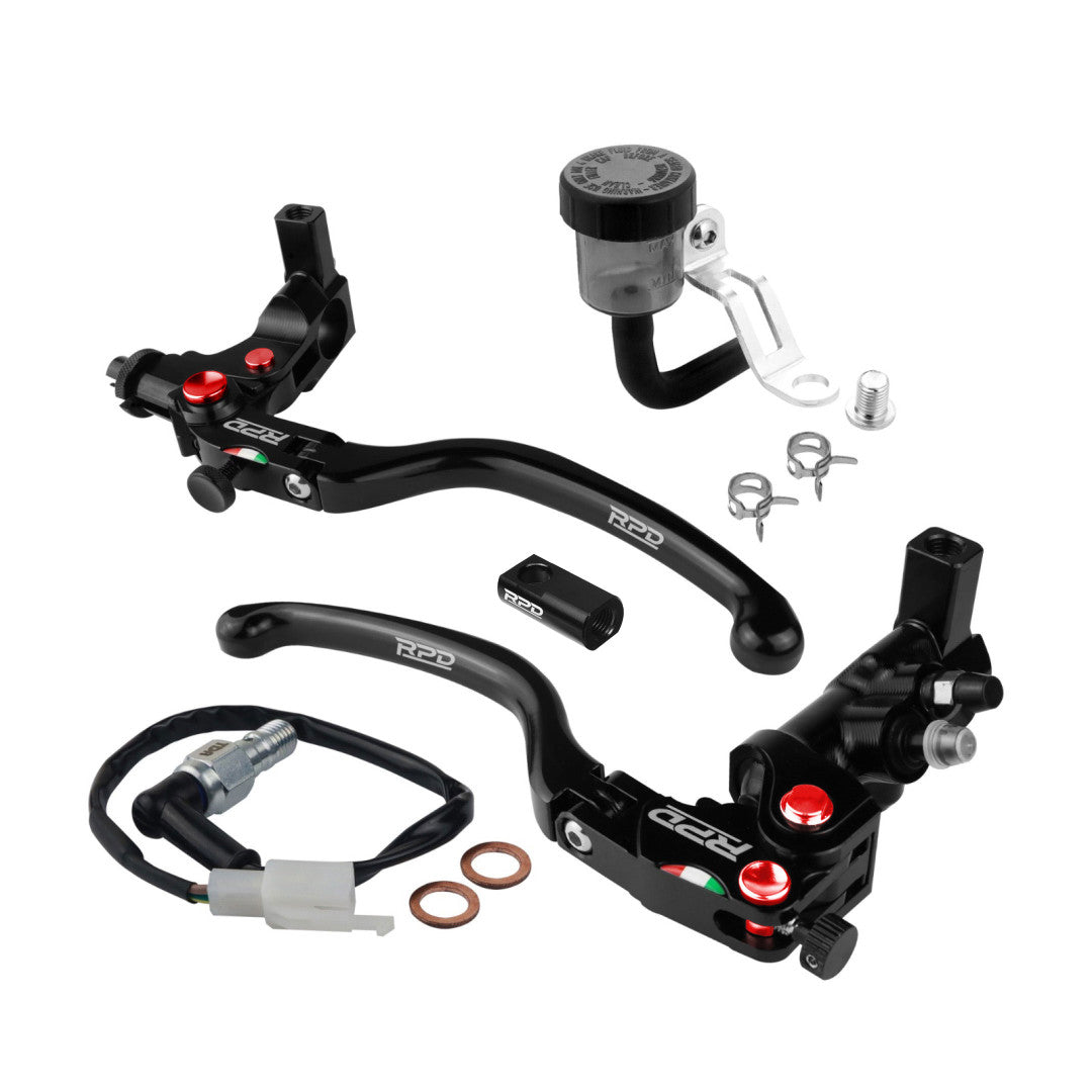 RPD MASTER BRAKE PUMP-CLUTCH SET GENESIS (R/L) - BLACK/RED WITH TDR SWITCH BRAKE & R1 ADAPTER