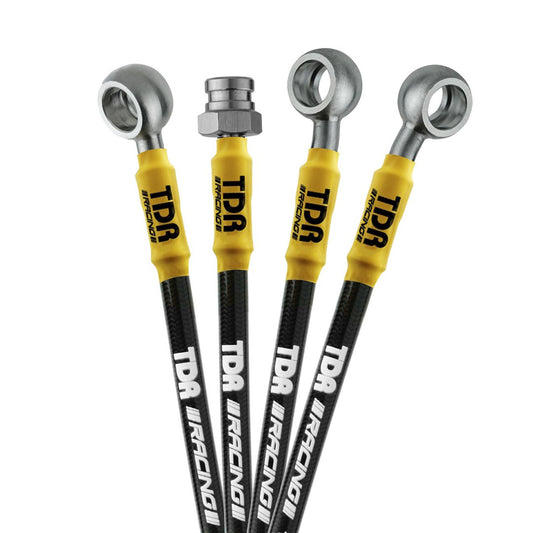 TDR Teflomax Brake Hose For X-Max (ABS) Extended Yellow / Black Carbon